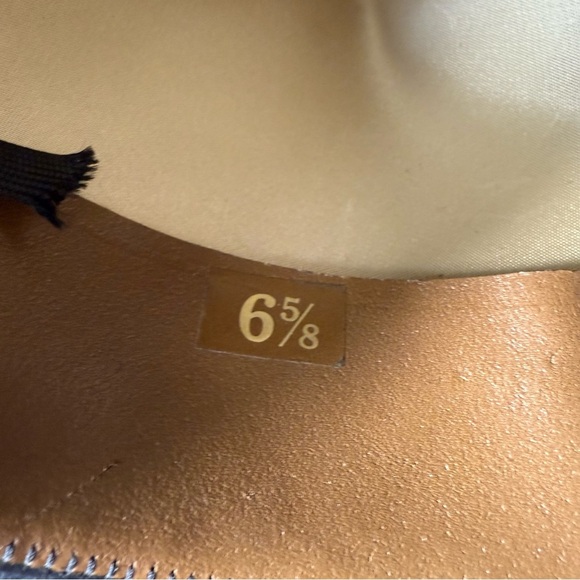 American hat company black western cowboy hat leather wool size 6 5/8 - Picture 4 of 5